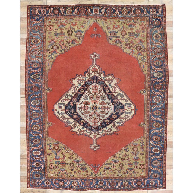 Late 19th Century Persian Bakshaish Rug, 11'04 X 15'00 For Sale - Image 11 of 11