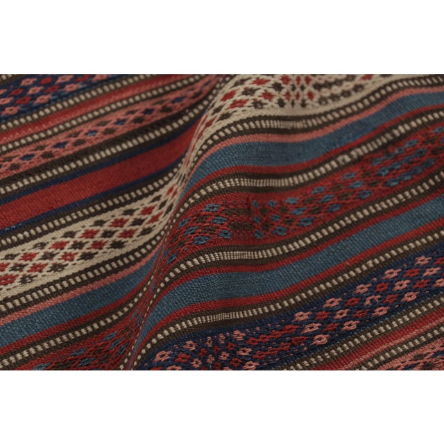 Textile Vintage Persian Kilim, All Over Stripes With Fine Geometric Detail - Rug & Kilim For Sale - Image 7 of 8