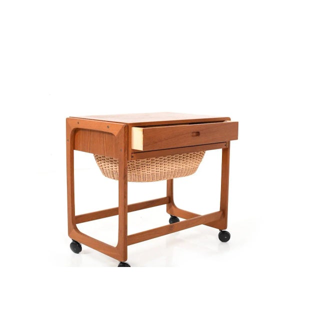 Danish Teak Sewing Table, 1960s For Sale - Image 6 of 7