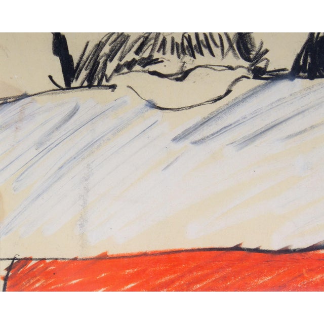 1960s Abstract Mixed Media Portrait Drawing by James L. Bruch For Sale - Image 9 of 9