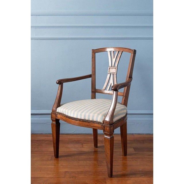 Early 19th Century French Provincial Armchairs with Tapered Legs, Set of 2 For Sale - Image 6 of 13