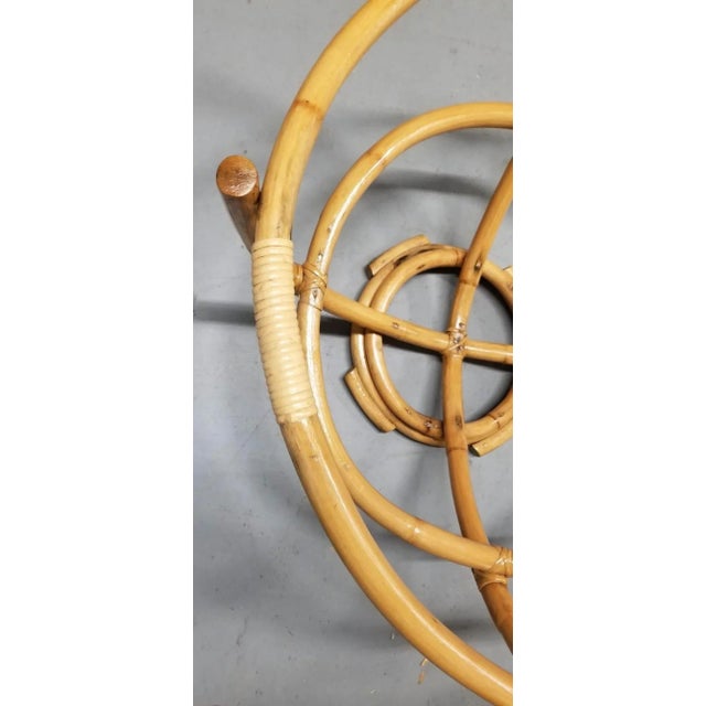 1950s Restored Rattan Glass Top Coffee Table For Sale - Image 4 of 5