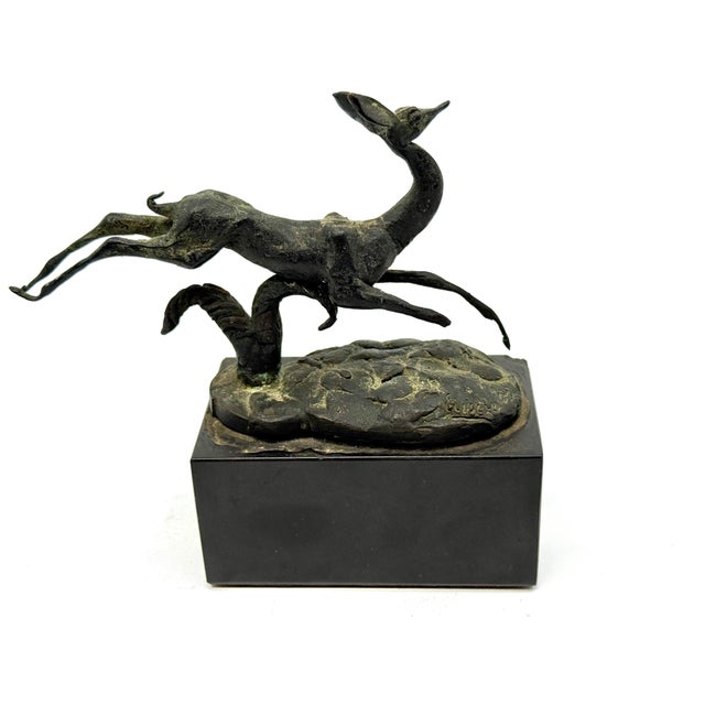 1950s Bronze Stag by the noted American Sculptor Frank Eliscu Original Receipt For Sale - Image 15 of 15