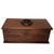 Antique Wood Box Dark Rustic Brown Diamond Design with Round Medallion Approximately 13.5" x 6" x 5" Weighs approximately...