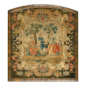 Beautiful Romantic Scene Framed 18th Century / Georgian Era Antique English Needlepoint Tapestry