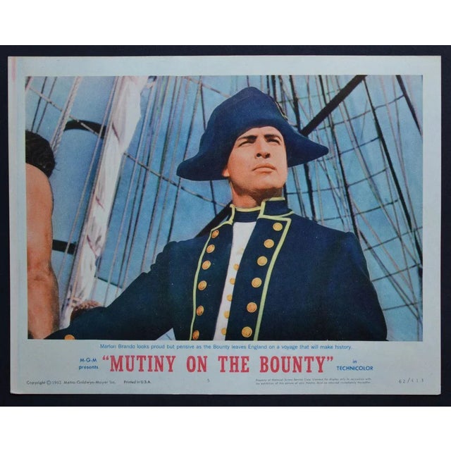 Original american lobby card of the movie "mutiny in the bounty“ usa 1962 director: lewis milestone, actors/stars: marlon...