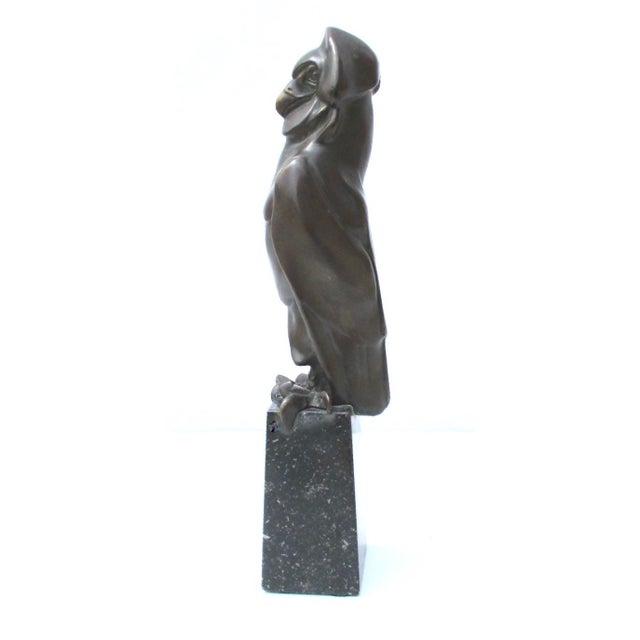 Art Deco Art Deco Hunting Bird Sculpture on Porphyry Plinth For Sale - Image 3 of 13