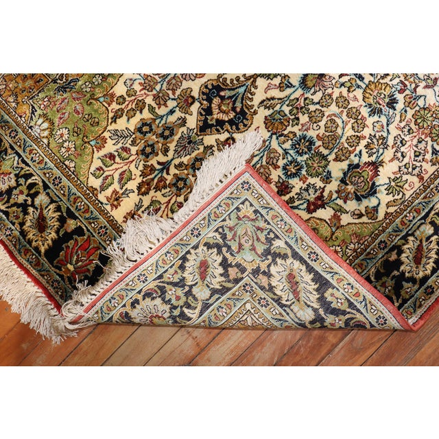 Mid 20th Century Zabihi Collection Persian Silk Qum Carpet For Sale In New York - Image 6 of 10