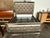 Champagne Eastern King Size Z Gallerie Ava Mirrored Tufted Bed For Sale - Image 8 of 12