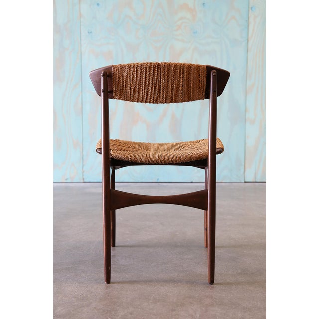 1960s Ib Kofod Larsen for Selig Danish Seagrass and Beech Dining Chairs- Set of 4 For Sale - Image 11 of 14