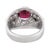 Vintage Gia 2.58 Carat Ruby Diamond 18k White Gold Cocktail Ring, Size 7.75 For Sale In Los Angeles - Image 6 of 6