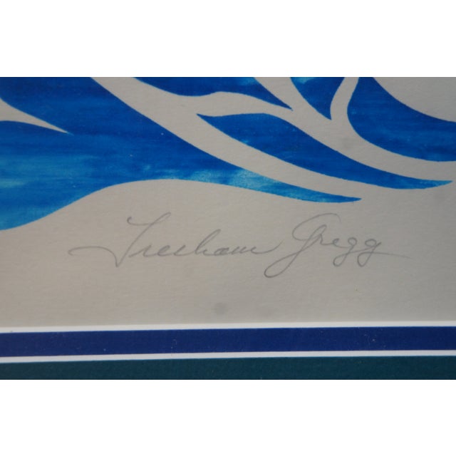 Blue 1991 Tresham Gregg Seal in Water Mystical Blend Silk Screen Print 30", Framed For Sale - Image 8 of 12