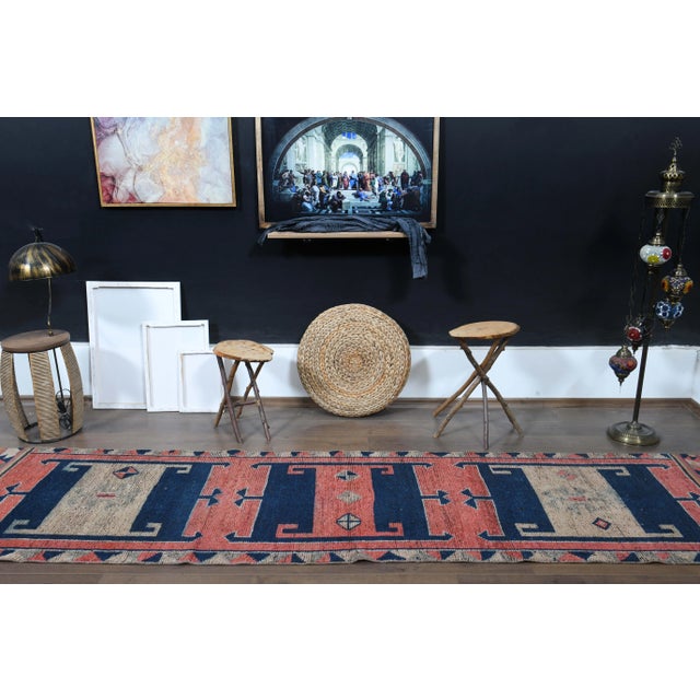 1970s Turkish Oushak Handmade Wool Cotton Pink Runner Rug For Sale - Image 11 of 11