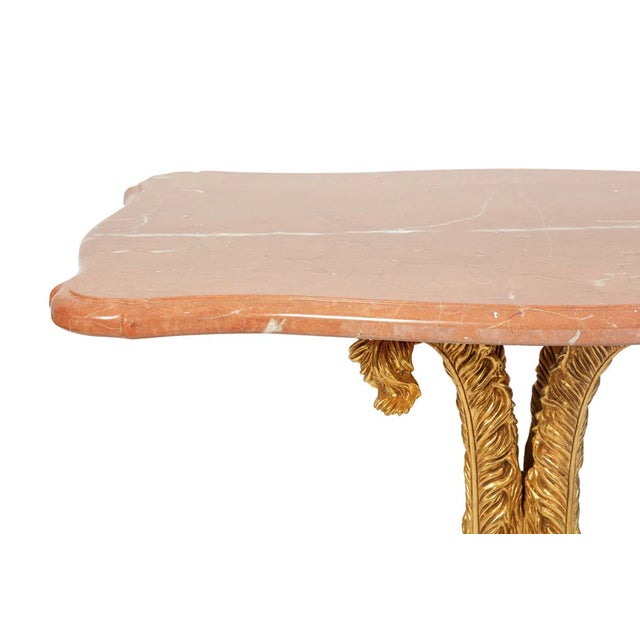 Traditional Regency Style Giltwood Sienna Marble Top Side or Breakfast Table For Sale - Image 3 of 3