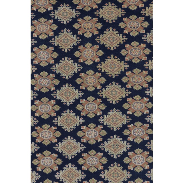 Vintage Bokhara Rug in Deep Navy With Geometric Patterns - Rug & Kilim For Sale In New York - Image 6 of 8