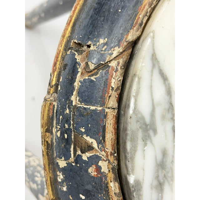 Early 20th Century French Louis XVI Style Painted Giltwood Marble Top Guéridon Tables, Set of 2 For Sale - Image 15 of 18