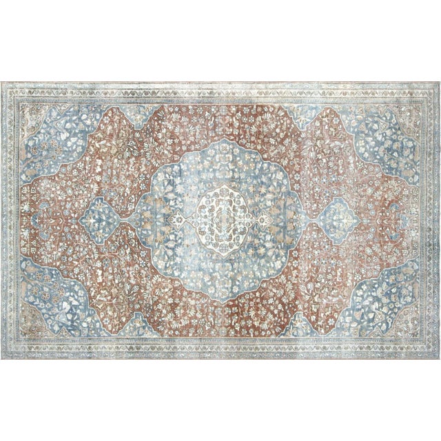 Textile 1940s Persian Tabriz Rug For Sale - Image 7 of 7