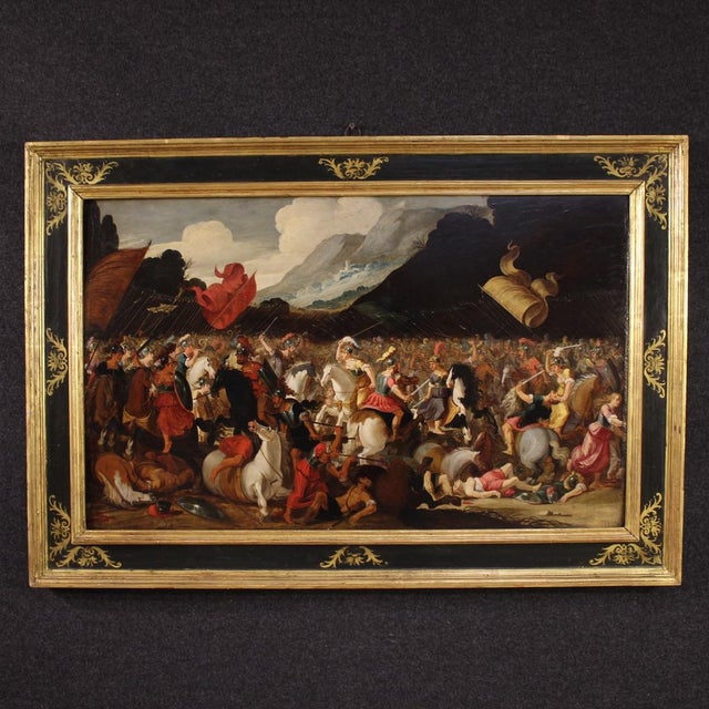 Flemish Artist, Battle Between Knights and Amazons, 1610, Oil on Panel, Framed For Sale - Image 16 of 16