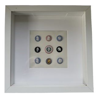 Neoclassical Framed Cameos and Medallions from Wedgwood Jasperware, 1970s, Set of 9 For Sale