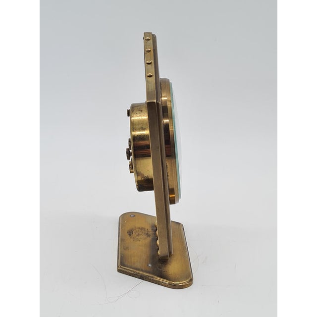 Metal Brass 7 Jewels Table Clock from Europa, Germany, 1950s-1960s For Sale - Image 7 of 12