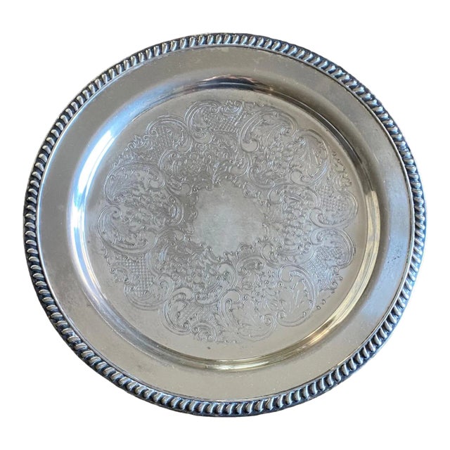 Vintage 1950s Federal Silver Co. Silver Plate Serving Tray For Sale