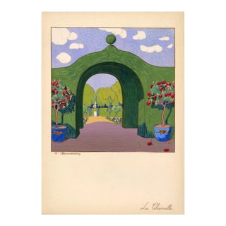 "La Charmille" Pochoir C. 1919 For Sale