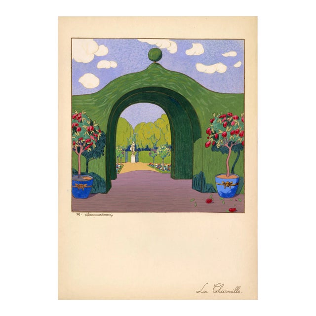 "La Charmille" Pochoir C. 1919 For Sale
