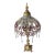 Antique Gilt Brass and Glass Beaded Lamp For Sale