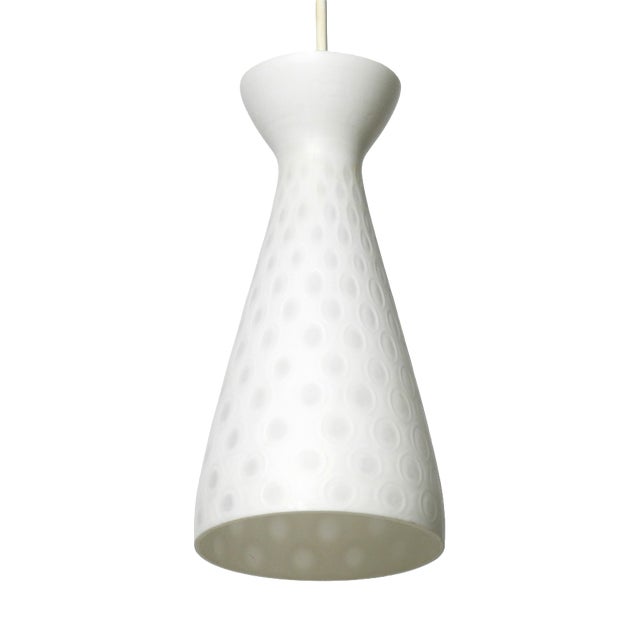 Mid-Century Glass Diabolo Pendant Lamp by Aloys Gangkofner for Peill & Putzler, 1950s For Sale