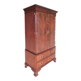 Henkel Harris Chippendale Style Mahogany Armoire Cabinet 1247 For Sale