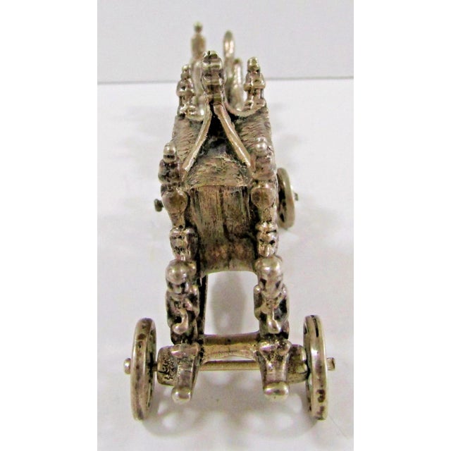 19th Century European 900 Silver 4 Horse Carriage With Soldiers and Trumpeters Figurine For Sale In Miami - Image 6 of 16