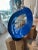 Vintage Blue Lacquered Modern Freeform Abstract Wave Round Statue Sculpture For Sale - Image 12 of 12