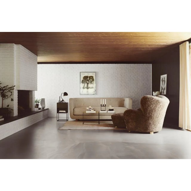 Contemporary Dark Beige and Natural Oak Raf Simons Vidar 3 Vilhelm Sofa by Lassen For Sale - Image 3 of 9
