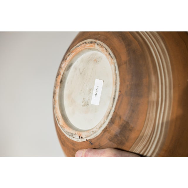 Artisan Hand-Thrown Ceramic Vase with Layered Earth-Tone Slip Decoration For Sale - Image 11 of 18