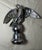 1940s Antique Heavy Solid Chrome Plated Brass Open Winged Eagle Bird Flag Finial For Sale - Image 5 of 9