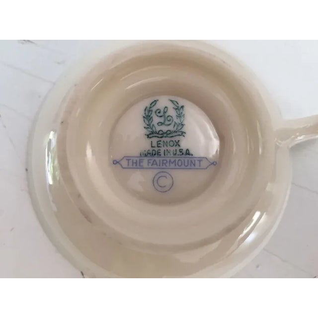 60's Lenox "Fairmount" Pattern Bone China Teacup & Saucer For Sale In New York - Image 6 of 7
