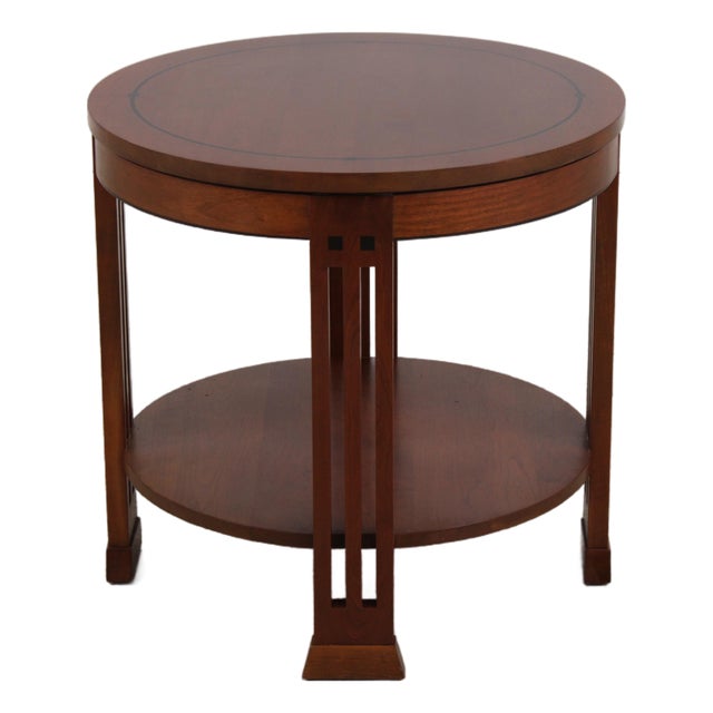 Stickley Round Cherry End Table For Sale