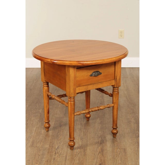 High Quality American Made Solid Pine Wood Side Table with Dovetailed Drawer