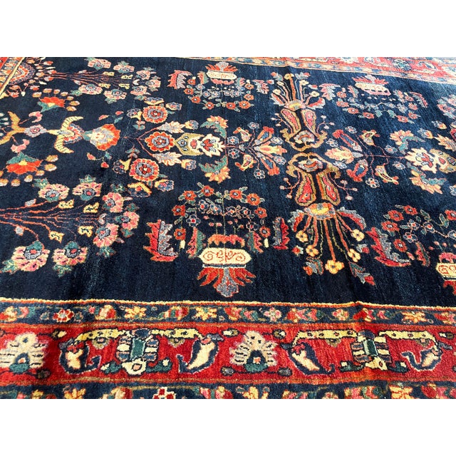 Blue Antique Persian Mohajeran Sarouk Rug For Sale - Image 8 of 10