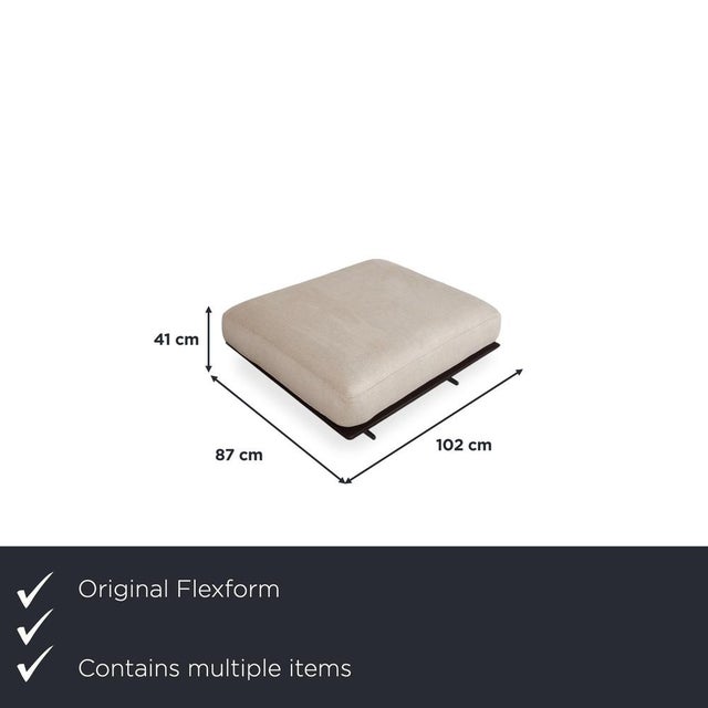 Modern Soft Dream Set Fabric Corner Sofa and Ottoman in Beige Cream by Antonio Citterio for Flexform, Set of 2 For Sale - Image 3 of 18