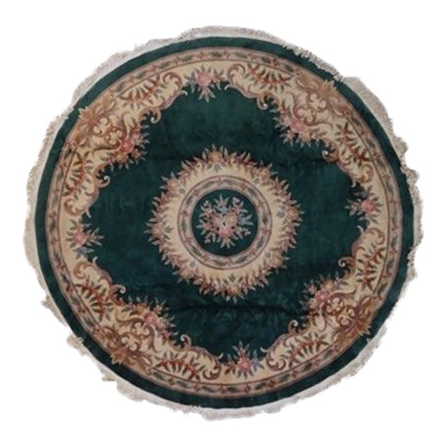 1970s Round Chinese Rug , 12' X 12' For Sale