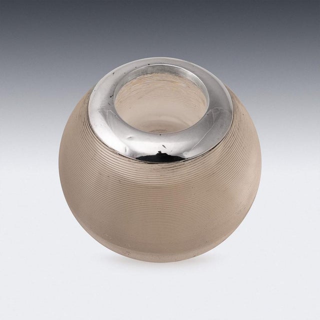 Antique Silver Mounted Glass Match Striker, 1909 For Sale - Image 4 of 9