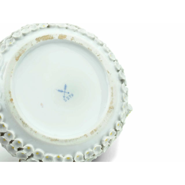 White Vintage Kalk Porcelain Ashtray Intricate Floral Design Germany For Sale - Image 8 of 8