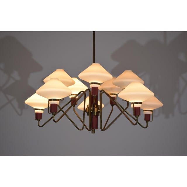 10-Light Chandelier from Lumen, 1950 For Sale - Image 10 of 12