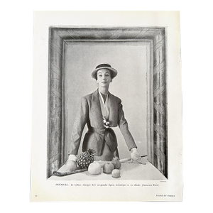 1950 Authentic Vintage Dior Fashion Advertisement Print, Photo Harry Meerson, Not Framed, Not Matted