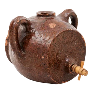 French 19th Century Terracotta Vinegar Pot with Chocolate Glaze and Great Patina
