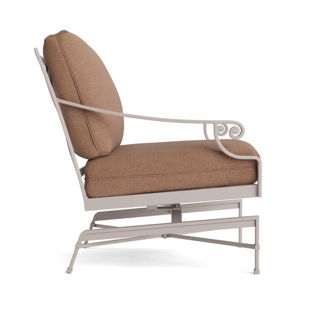 Contemporary Brown Jordan Venetian Motion Lounge Chair, Dove frame with Fusion Clay fabric For Sale - Image 3 of 11