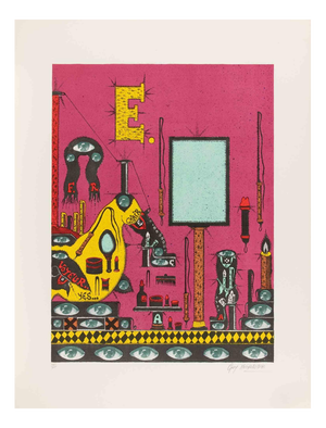 Guy Harloff, Untitled (E. / Chair), 1970s, Screenprint