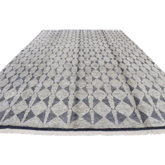 Mid-Century Modern Vintage Modern Gray Moroccan Rug, 09'02 X 13'04 For Sale - Image 3 of 9