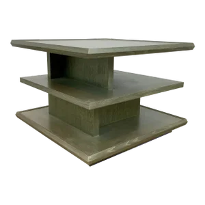 Thomas Pheasant for Baker Modern Gray Wood Three Tier Bookish Lamp Table
